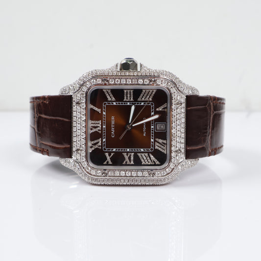 Cartier Santos Brown Bustdown XL Watch