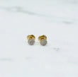 10K Yellow Gold Diamond Flower Stud Earrings 0.07Ct Dia / 0.76gr / 5mm