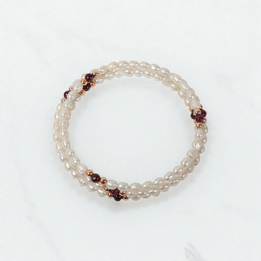 14K YG Pearls Bracelet / 10.46gr / Adjustable /