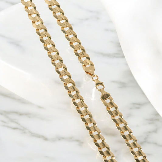 10K YG American Cuban Link Chain / 50gr / 8.4mm / 22.5in /