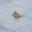 14K YG Cross Rings / 4gr / Sz 7 3/4 / White Zircons