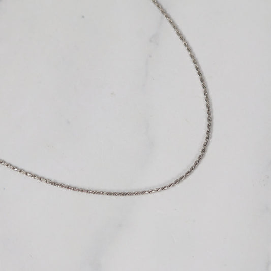14K WG Rope Chain / 2.6gr / 1.1mm / 16in /
