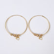 14K Yellow Gold Hoop With Charms Hoop Earrings / 5.2gr