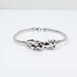 14K WG Diamond Leopard Bracelet / 17.9gr / Sz 16 / D-0.02Ct