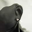14K White Gold Little Heart Stud Earrings / 0.9gr