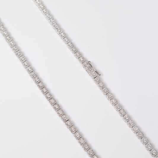 10K WG Diamond Square Luxury Chain / 24.1gr / 4.4mm / 20in / D-5Ct