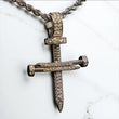 Diamond Sword Cross Pendant 14K White Gold / 6.2gr