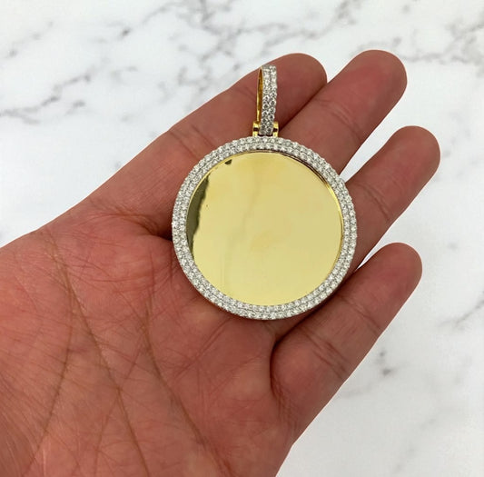 10K Yellow Gold Memorial Pendant 2.89Ct Lab Dia / 11.1gr / 2.3-1.6in