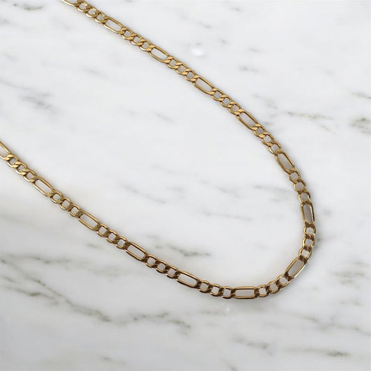 14K YG Figaro Chain / 11.66gr / 5mm / 26in