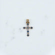 10K YG Cross Pendant / 1.1gr / 0.8in / With Blue-White Zircons