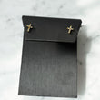 14K Yellow Gold Cross Stud Earrings With Zircons / 0.35gr