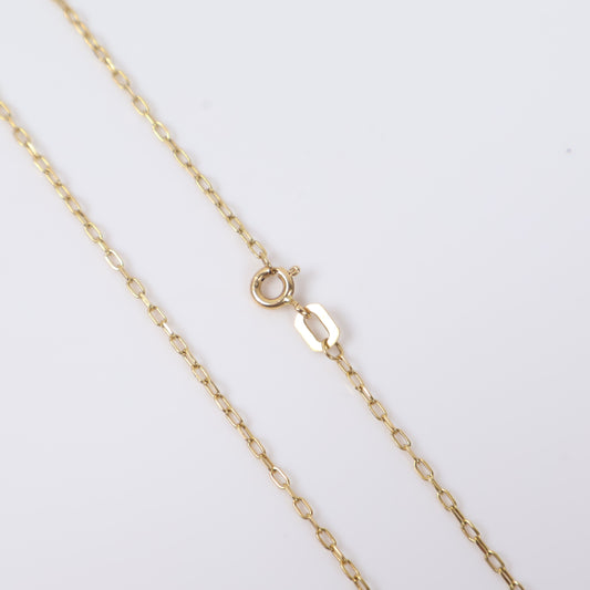 18K YG Paper Clip Chain /  / 1.5mm / 18in /