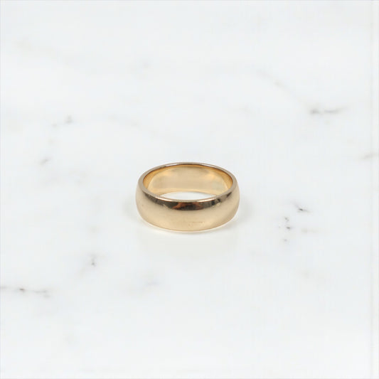 14K YG Band Engagement Ring / 6.3gr / Sz 6.5 / 6mm /