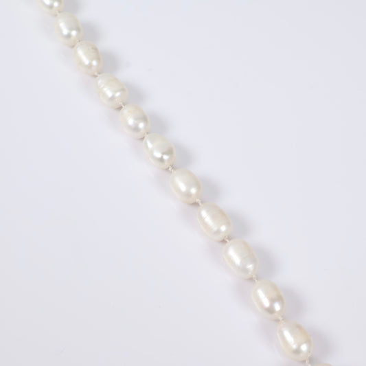 14K Yellow Gold Pearls Chain / 44.5gr / 7.4mm / 23in