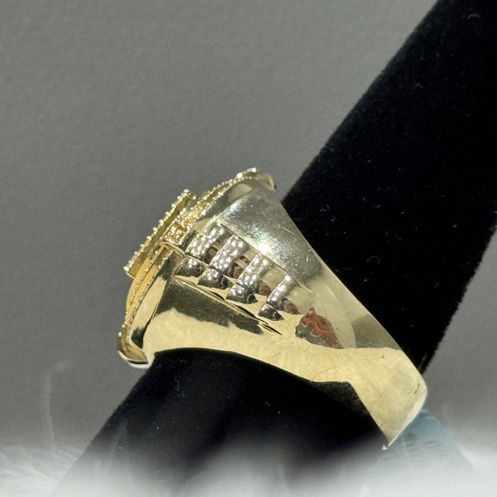 10K Yellow Gold Diamond Circle Ring 0.92Ct Dia / 10gr / Size 10