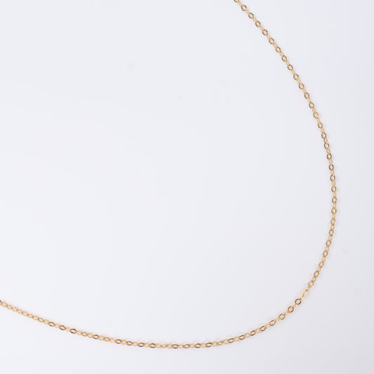 18K YG Oval Link Chain / 1.1gr / 1.3mm / 18in /