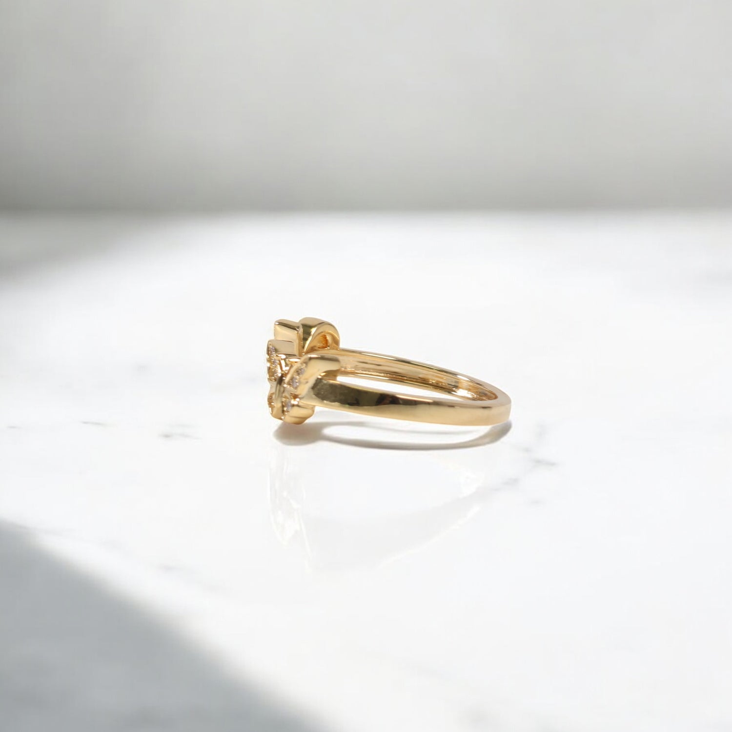 10K YG Diamond Butterfly - Letter N Rings / 2.26gr / Sz 6.5 / 0.08Wt Dia
