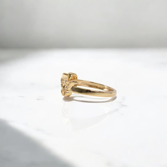 10K YG Diamond Butterfly - Letter N Rings / 2.26gr / Sz 6.5 / 0.08Wt Dia