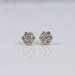 14K YG Lab Diamond Flower Stud Earrings / 2.3gr / 9mm / 1.50 CTTW Lab VS / E-F