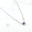 18K WG  Diamond Luxury Purple Stone Set Jewelry / 3.74gr / 3mm / 15in / Wt Dia