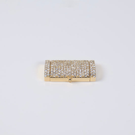 14K YG Diamond With Panther Sleek Lock / 11.2gr / 13mm / 1.96Ct Dia