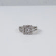14K WG Diamond Double Square Luxury Engagement Ring / 5.4gr / Sz 7 / 1Ct Dia
