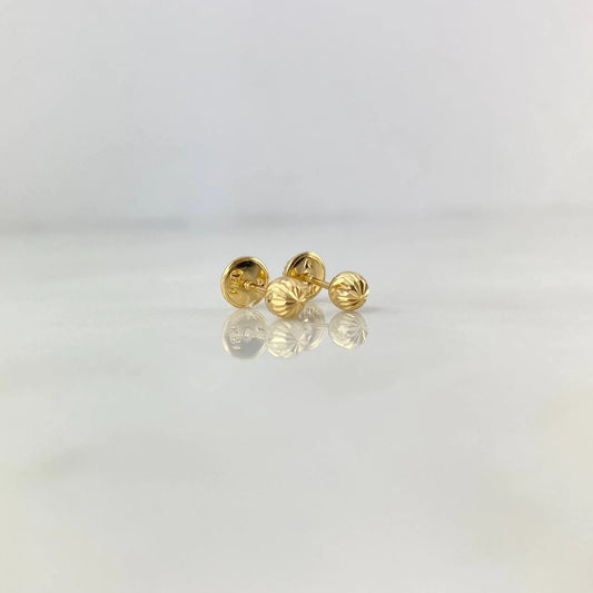 18K Yellow Gold Fashion Stud Earrings / 0.54gr / 4mm
