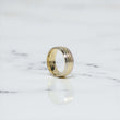 14K 2 Tone Band Fashion Engagement Ring / 2.9gr / Sz 5 / 7mm /