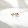 10K YG Diamond HK - Letter T Rings / 2.3gr / Sz 6.5 / 0.13Wt Dia