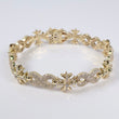 10K YG Diamond Infinity Flower Link Bracelet / 23.7gr / 8.4mm / 8in / 2.80Ct / VS2-SI / G-H