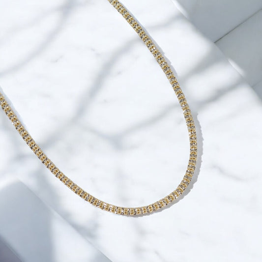 10K YG Moon Ice Chain / 15.36gr / 3.8mm / 16in /