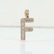 10K YG Diamond Baguette Letter F Pendant / 2.25gr / 0.8in / D-0.45Ct