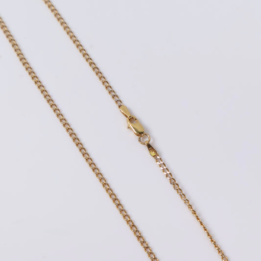 10K Yellow Gold Letter Z Jewelry Set With Zircons / 3.1gr / 2mm / 18in