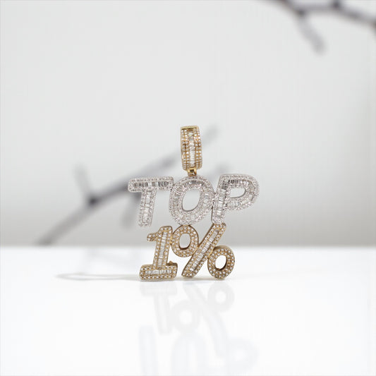 10K YG Diamond Top 1% Pendant / 8.23gr / 1.5in / D-1.4Ct