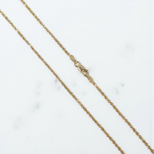 10K YG Rope Solid Chain / 4.7gr / 1.5mm / 24in /