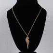 14K Yellow Gold Panther Jewelry Set Pend/Chiain With Zircons / 12.5gr