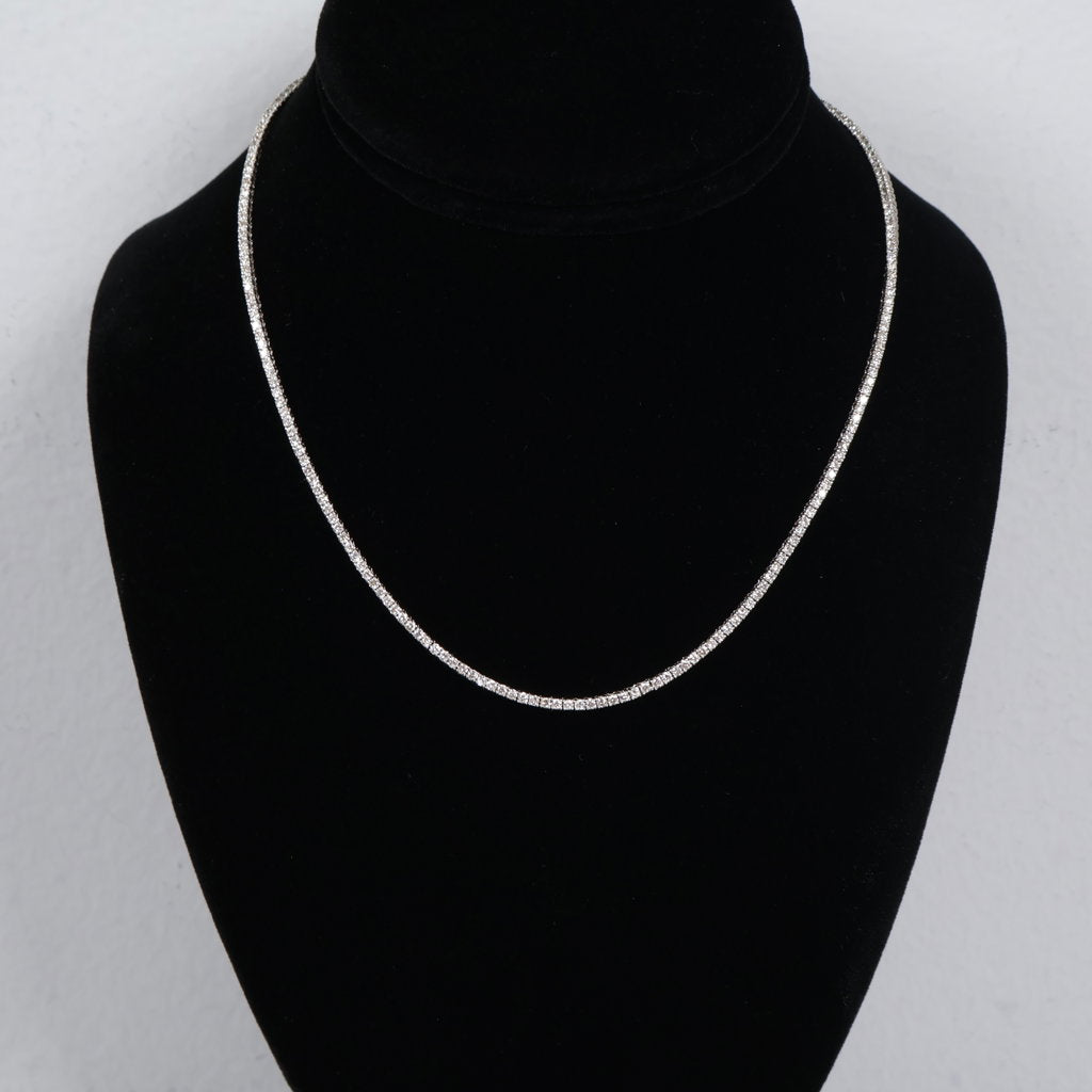 14K WG NO Diamond Tennis Chain / 13gr / 2.1mm / 16in / 2.5Ct Dia
