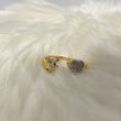 10K Yellow Gold Diamond Heart - Letter F Ring 0.18Ct Dia / 1.7gr / Size 6.5