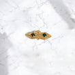 10K YG Saint Lucy Eyes Pendant / 0.29gr / 0.7in / Green Zircons