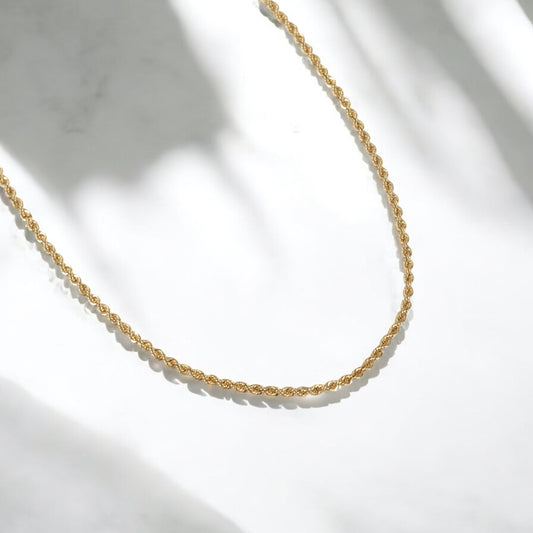 18K YG Hollow Rope Chain / 3.53gr / 2.2mm / 20in /