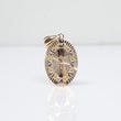 14K 3 Tone Oval Crusifix Pendant / 3.1gr / 1in /