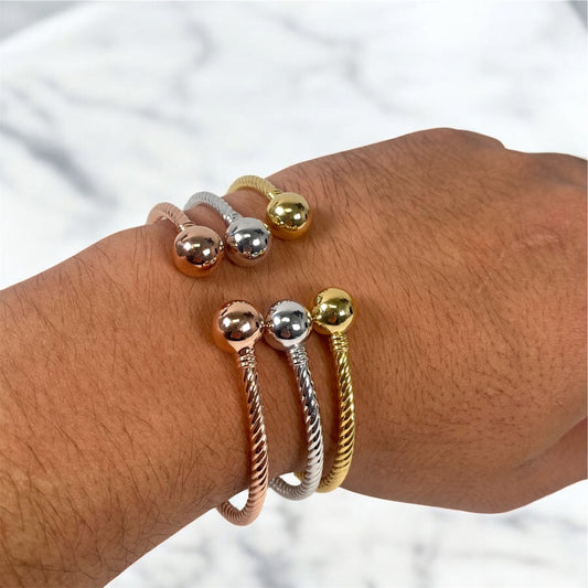 10K 3 Tone Rope Bracelet / 53.4gr /