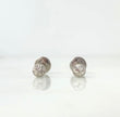 18K White Gold Diamond Cut Ball Stud Earrings / 0.55gr / 4mm