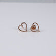 10K Rose Gold Diamond Heart Stud Earrings 0.12Ct Dia / 1.52gr