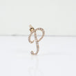 10K YG Diamond Letter P Italics Pendant / 2gr / 0.9in / D-0.60Ct
