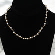 18K Yellow Gold Pearls Chain / 8.5gr / 0.5mm / 16in