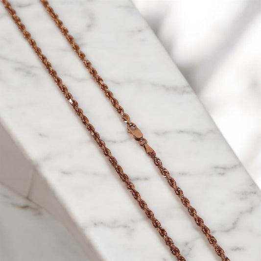 14K RG Rope Chain / 17.85gr / 2.7mm / 22in