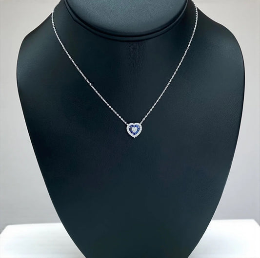 14K White Gold Diamond Heart Jewelry Set 0.55Ct / 2.55gr