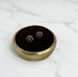 14K White Gold Flower Stud Earrings With Diamond / 1.6gr