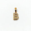 10K Yellow Gold Diamond Letter B Pendant / 2gr